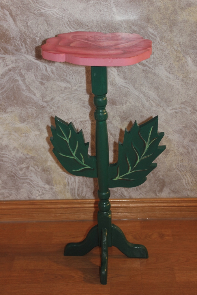 Rose Floral Table.  Fauna Flora artwork. Julia Adamson, Saskatoon, Saskatchewan